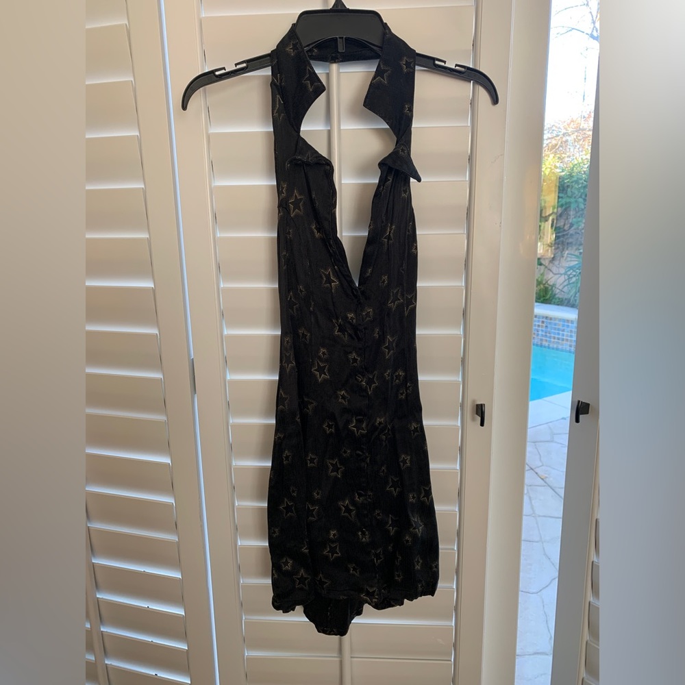 Vanessa Mooney Star Halter Dress Backless Medium B2